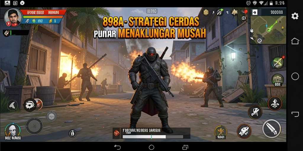 Screenshot gameplay 898A menampilkan pertempuran strategi intens.