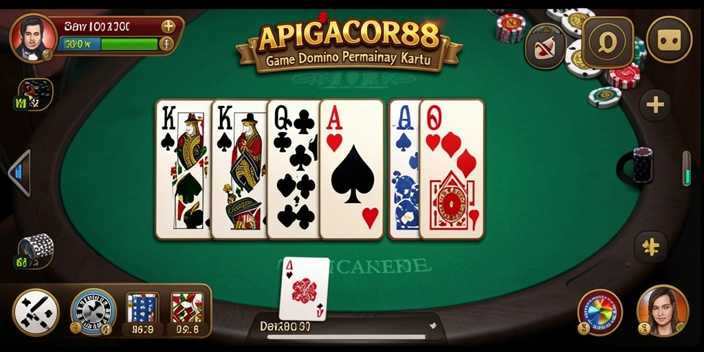 Screenshot utama APIGACOR88 menampilkan gameplay seru dalam permainan Domino.