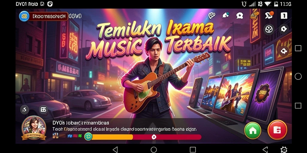 Tampilan gameplay DY01 dengan tantangan musik yang seru.