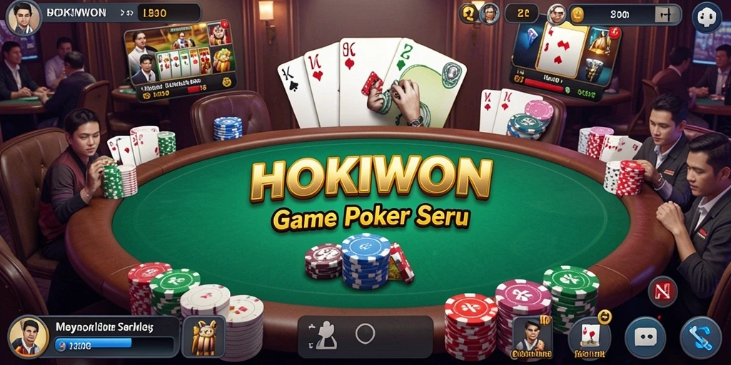 Tampilan screenshot HOKIWON menampilkan gameplay Poker yang menarik dan interaktif.