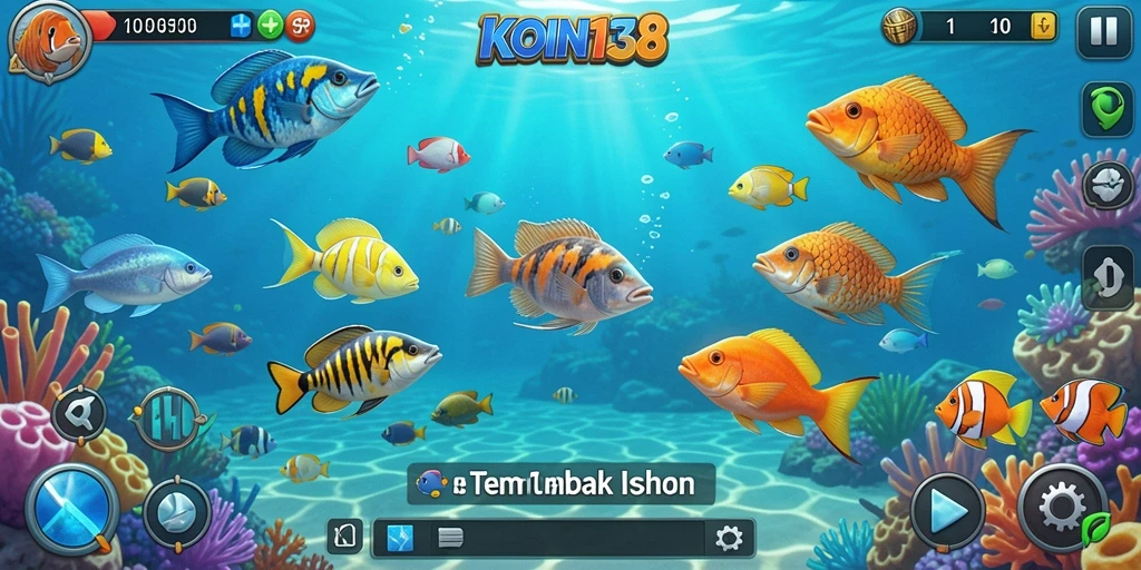 Tampilan gameplay KOIN138 yang seru saat menangkap ikan.