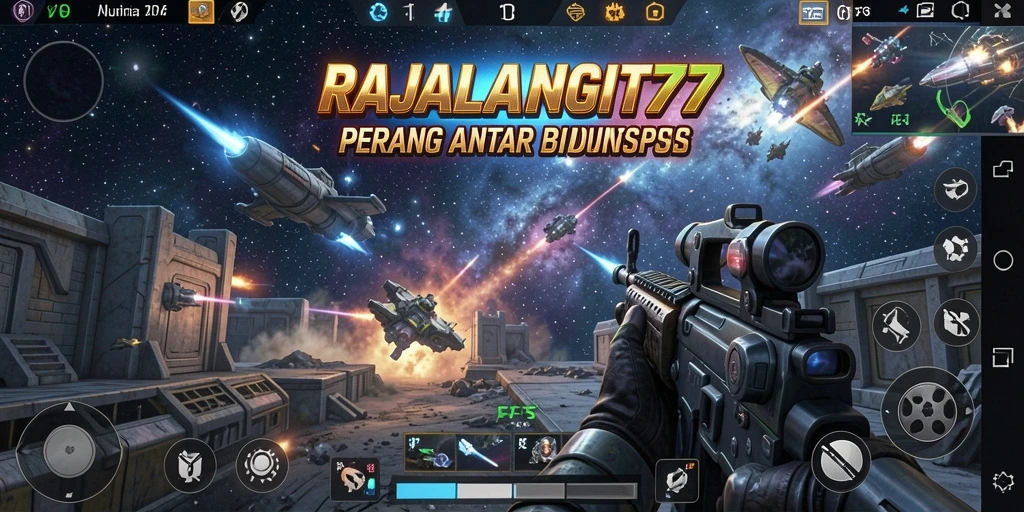 Screenshot menunjukkan aksi tembak-menembak di RAJALANGIT77 yang penuh ketegangan.