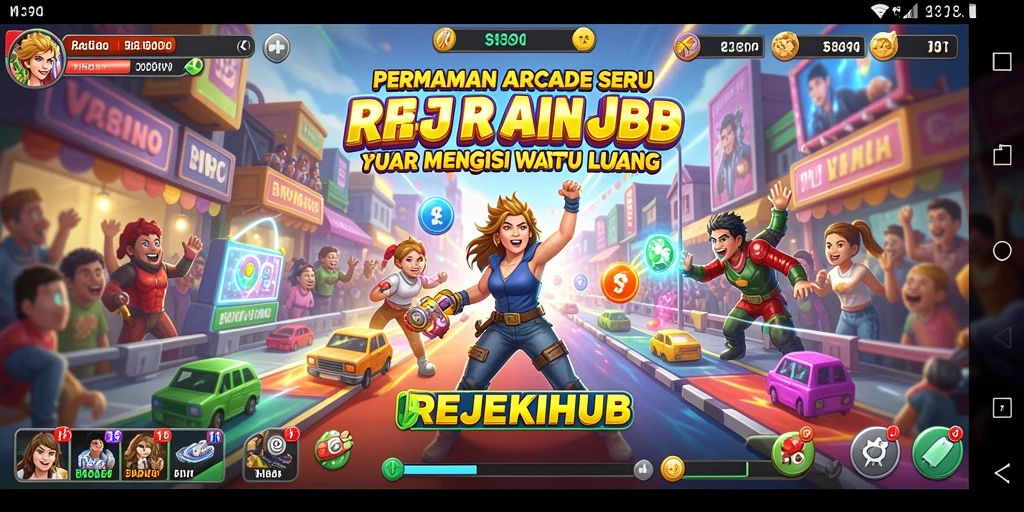 Tampilan gameplay menantang dari REJEKIHUB yang penuh warna.