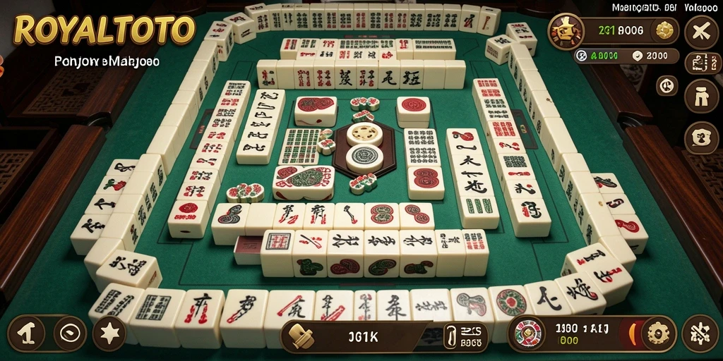Gameplay seru ROYALTOTO dengan ubin Mahjong yang berwarna-warni.