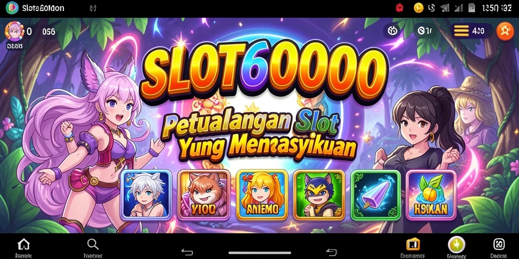 Screenshot SLOT6000 menampilkan karakter anime dalam aksi slot yang menarik.