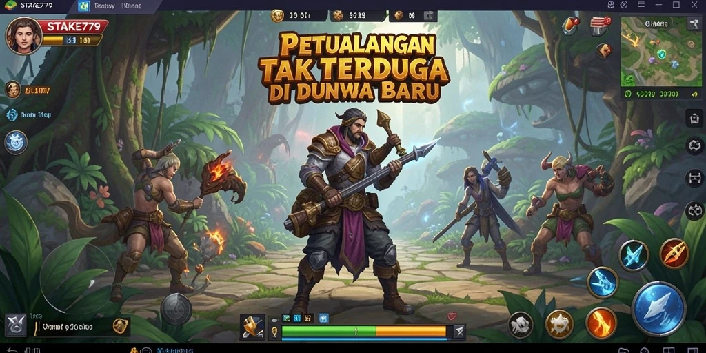 Tangkapan layar utama menunjukkan aksi seru dalam permainan petualangan.