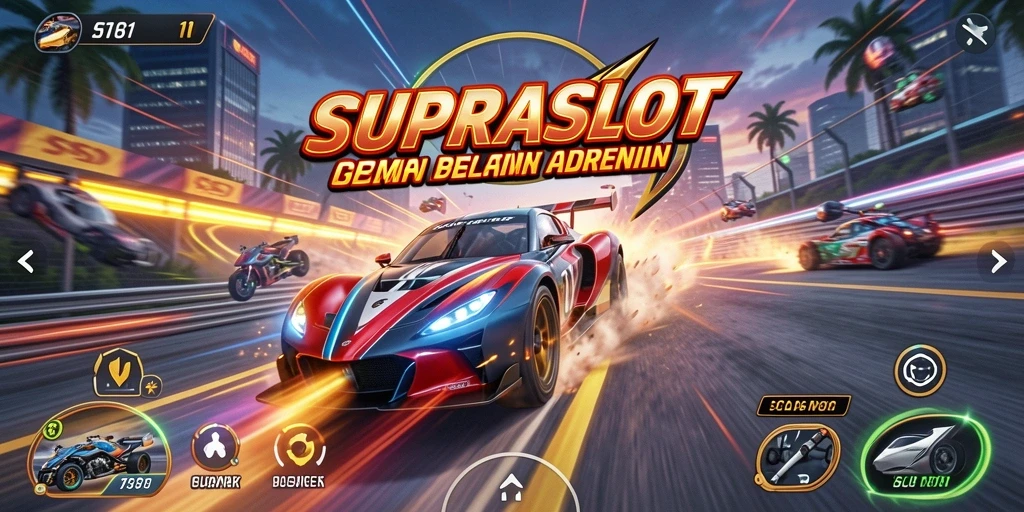 Tampilan menarik dari gameplay balapan di SUPRASLOT.